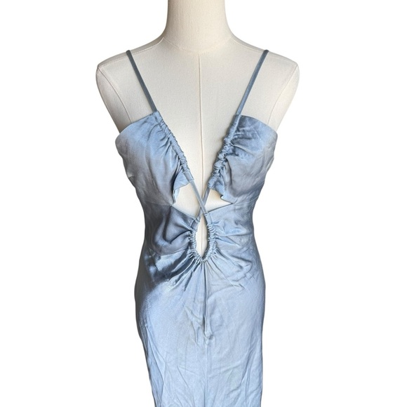 Shona Joy - NWT Shona Joy Angelica Keyhole Lace Midi Dress In Powder Blue Sz 6 - Picture 4 of 10